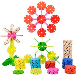 Puzzle 3D 240 fleurs colorées en bois