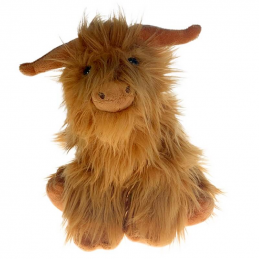 Peluche vache Highland qui enregistre votre message